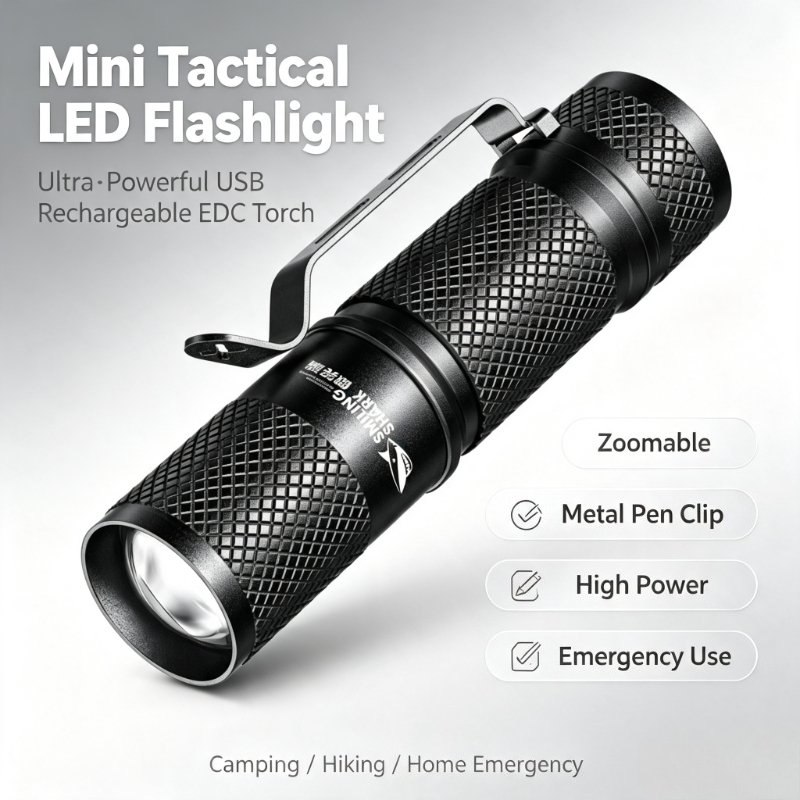 Edc Carry Flashlight - SMILING SHARK Ultra‑Powerful Mini Tactical LED