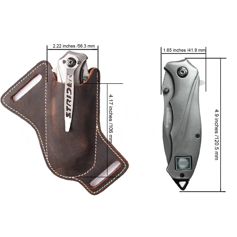 1PC Leather Knives Sheaths Fol - Edc Everyday Carry Knives review and price