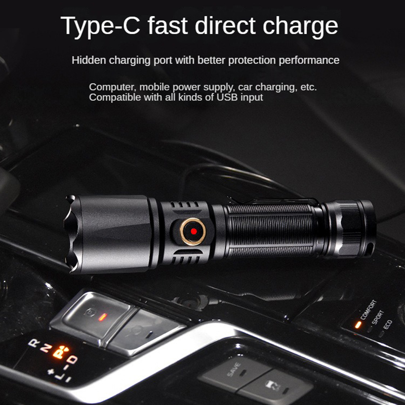 Type-C USB Rechargeable 21700  - Edc Carry Flashlight review and price