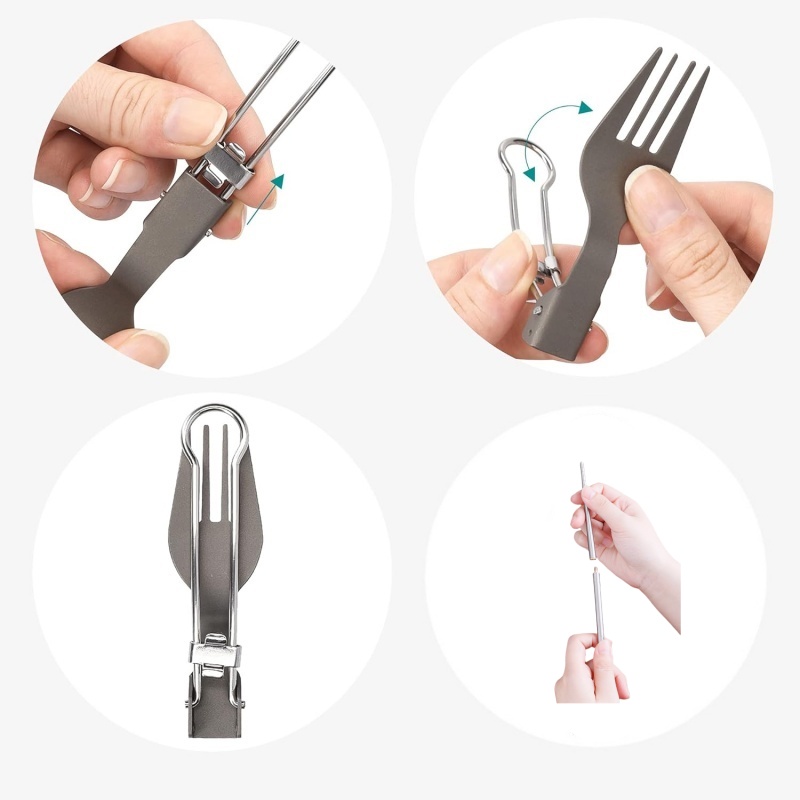 Titanium Foldable Utensil Set  - Edc Everyday Carry Knives review and price