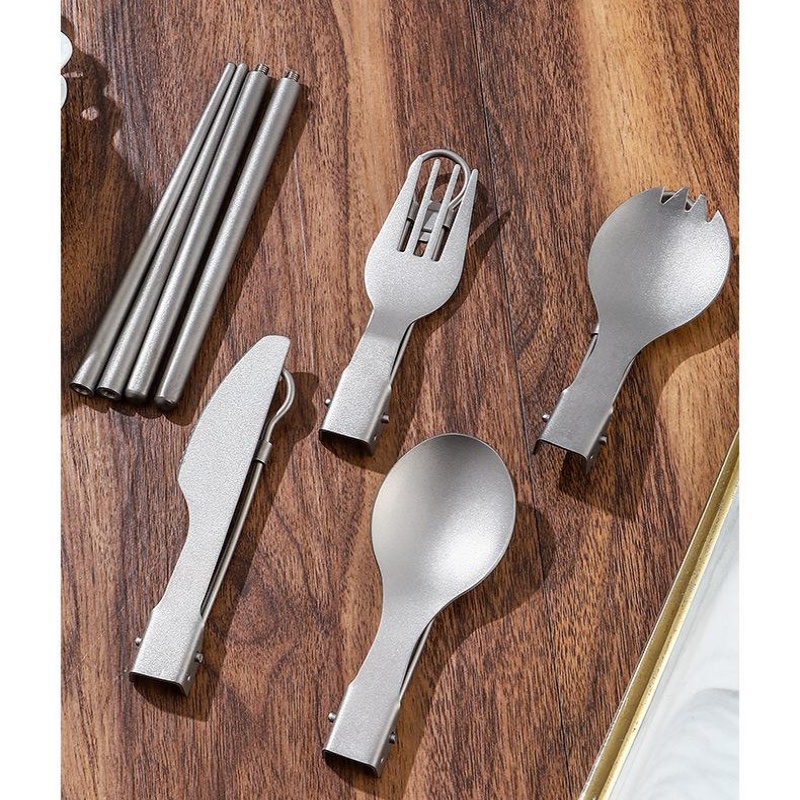 Titanium Foldable Utensil Set  - Edc Everyday Carry Knives review and price