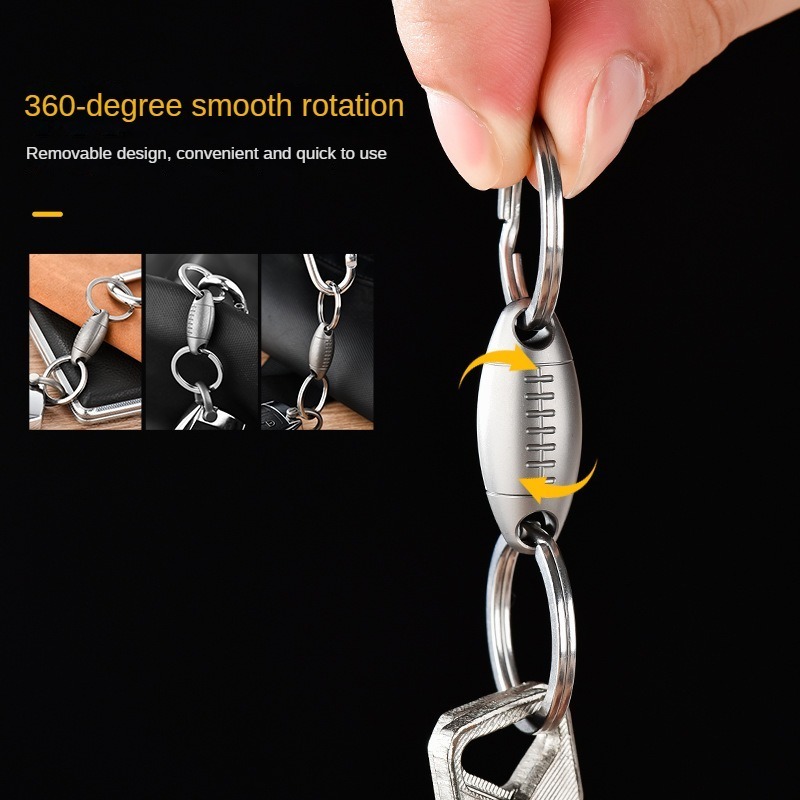 Titanium Rugby Shape Keychain  - Edc Carry Accessories review and price
